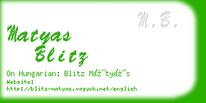 matyas blitz business card